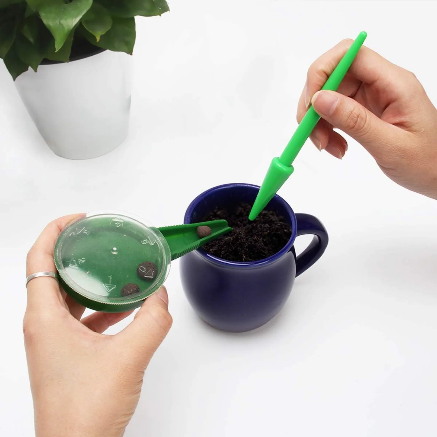 Набор из 6 диспенсеров для посева семян регулируемый садовый ручной сеялка