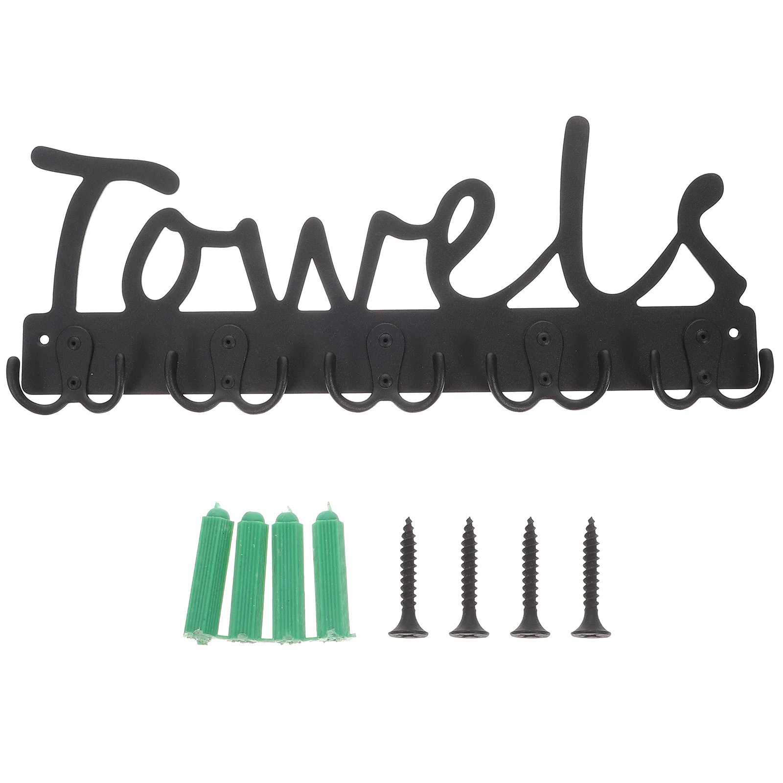 

Hooks Wall Rack Towel Clothes Coat Hanger Rail Hook Holder Mount Black Hangers Rustproof Bathroomhanging