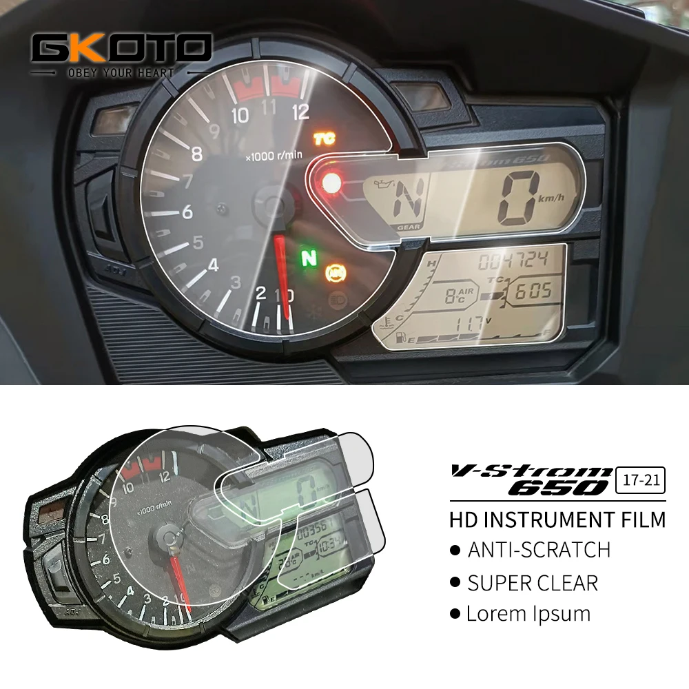 

For SUZUKI VSTROM 650 17-21 DL650 VSTROM650 17-21 DL1000 Motorcycle Scratch Cluster Screen Dashboard Protection Instrument Film