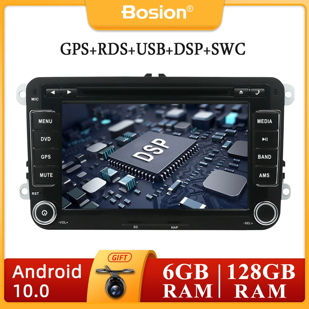 Автомагнитола 2 Din мультимедийный плеер DVD Android 10 0 для Volkswagen/Golf/Polo/Tiguan/Passat/b7/b6/SEAT GPS