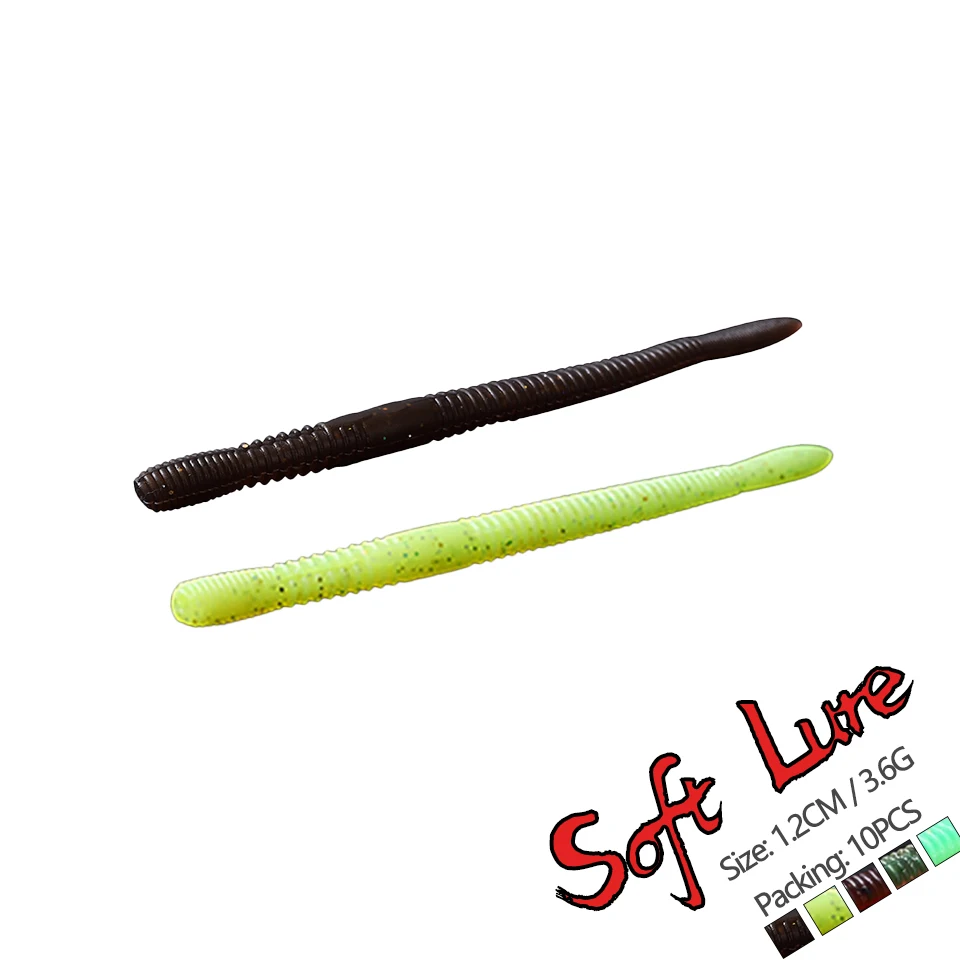 

10/15PCS Lot 120mm/3.6g 40mm/0.9g 60mm/0.9g Silicone Swimming Bait Bionic Worm Swinger Sea Fishing Jig Bait Parker Tackle