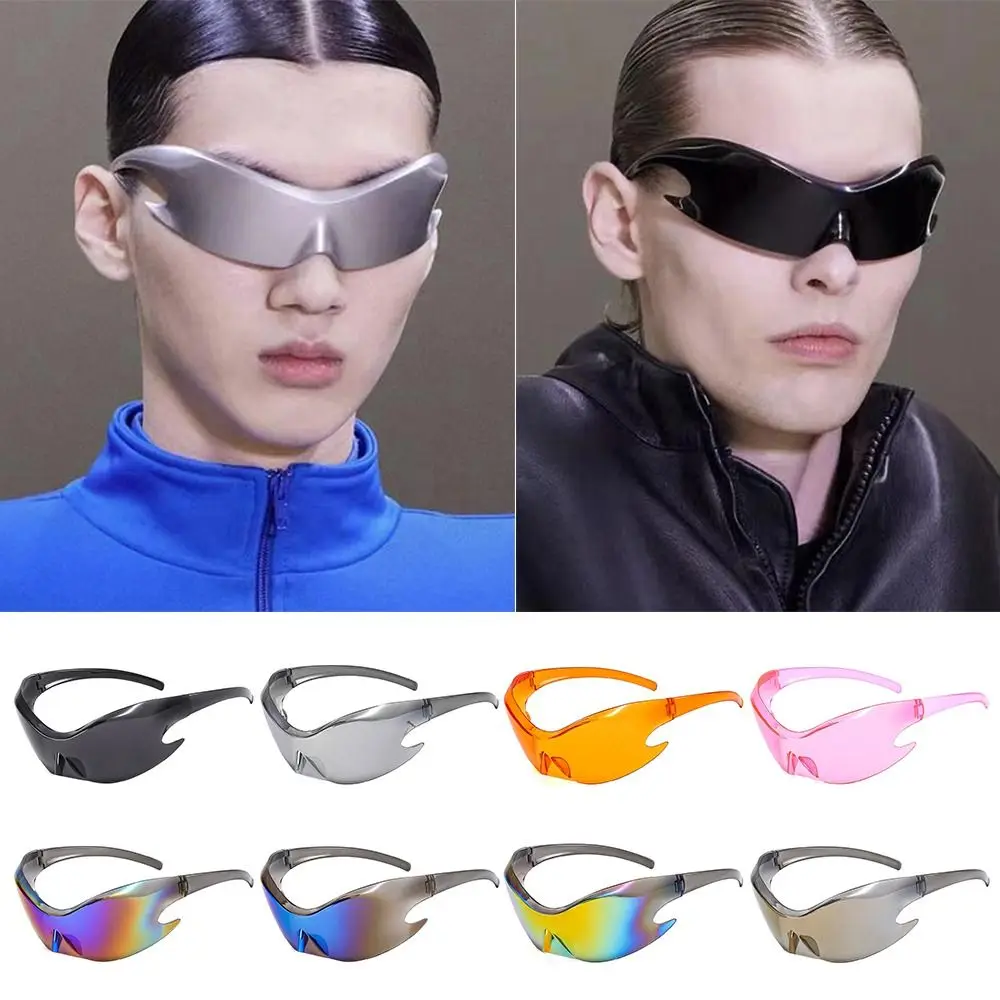 

2023 New Eyewear One-piece Y2K UV400 Steampunk Shades 2000's Sun Glasses Sports Sunglasses Punk