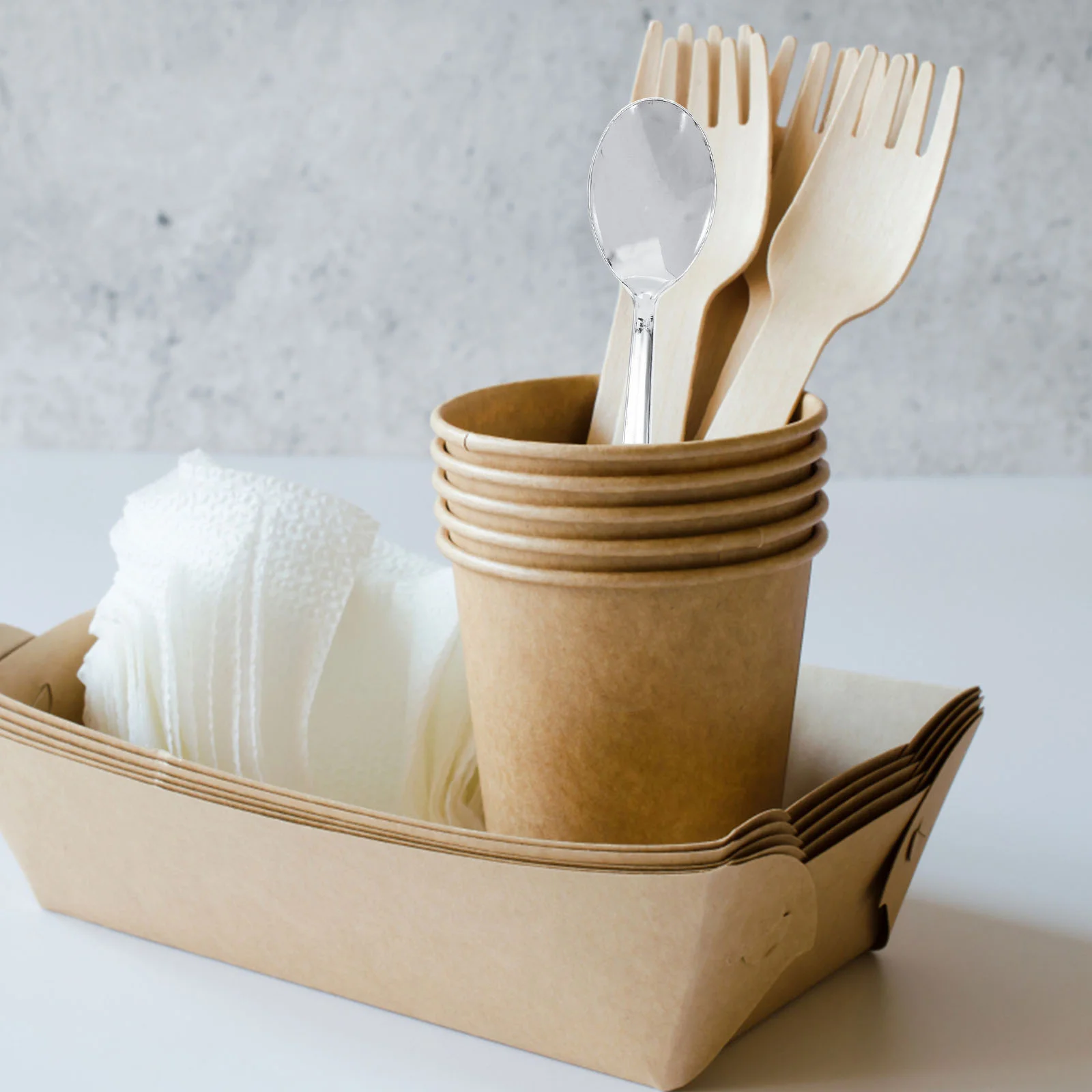 10 комплектов сервировочной посуды для еды одноразовая посуда столовое серебро