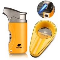 cohiba ceramic ashtray cigar lighter accessories set with drill hole punch cigar tool 1 slot ash tray smoking torch lighters