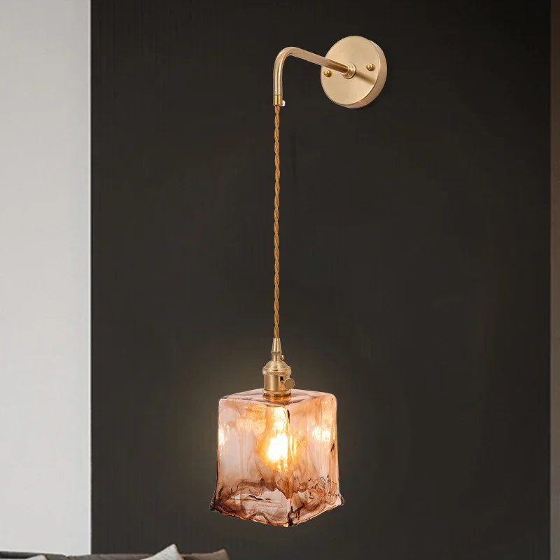 Настенный светильник в скандинавском стиле латунная комнатная лампа для