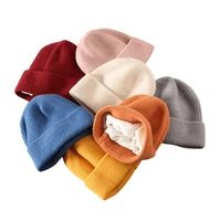 candy color velvet skullies beanies hat unisex warm knitted hats men outdoor cycling bonnet beanie caps ear protection wool cap