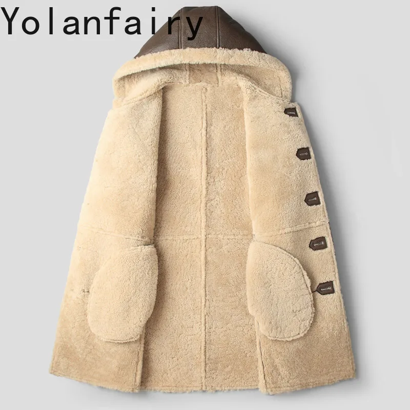 Мужская куртка из натуральной кожи и меха новая зимняя одежда 2023 мужские длинные