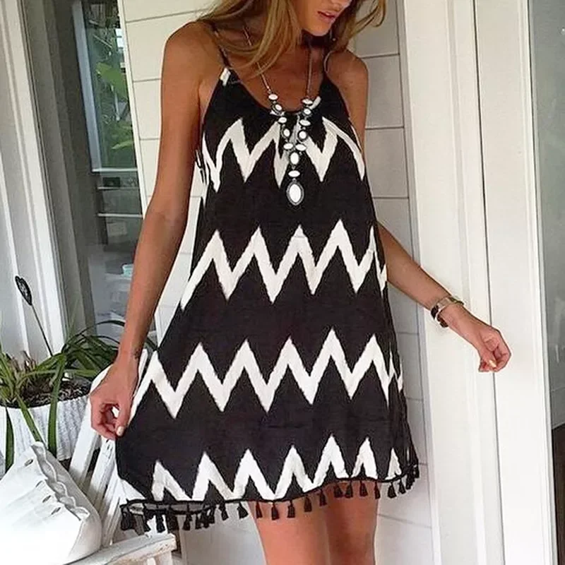 

Sexy Beach Cover Ups Stripe Bikini Cover Up For Women With Tassel Summer Beach Dress Ladies Tunics Swimsuit Plus Size Beachwear