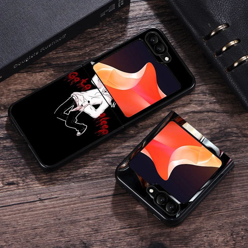 Чехол для телефона Samsung ZFlip6 5G Z-Flip5 Anime Jeff The Killer Galaxy Z Flip4 Flip3 Flip 6 5 4 3 черный чехол
