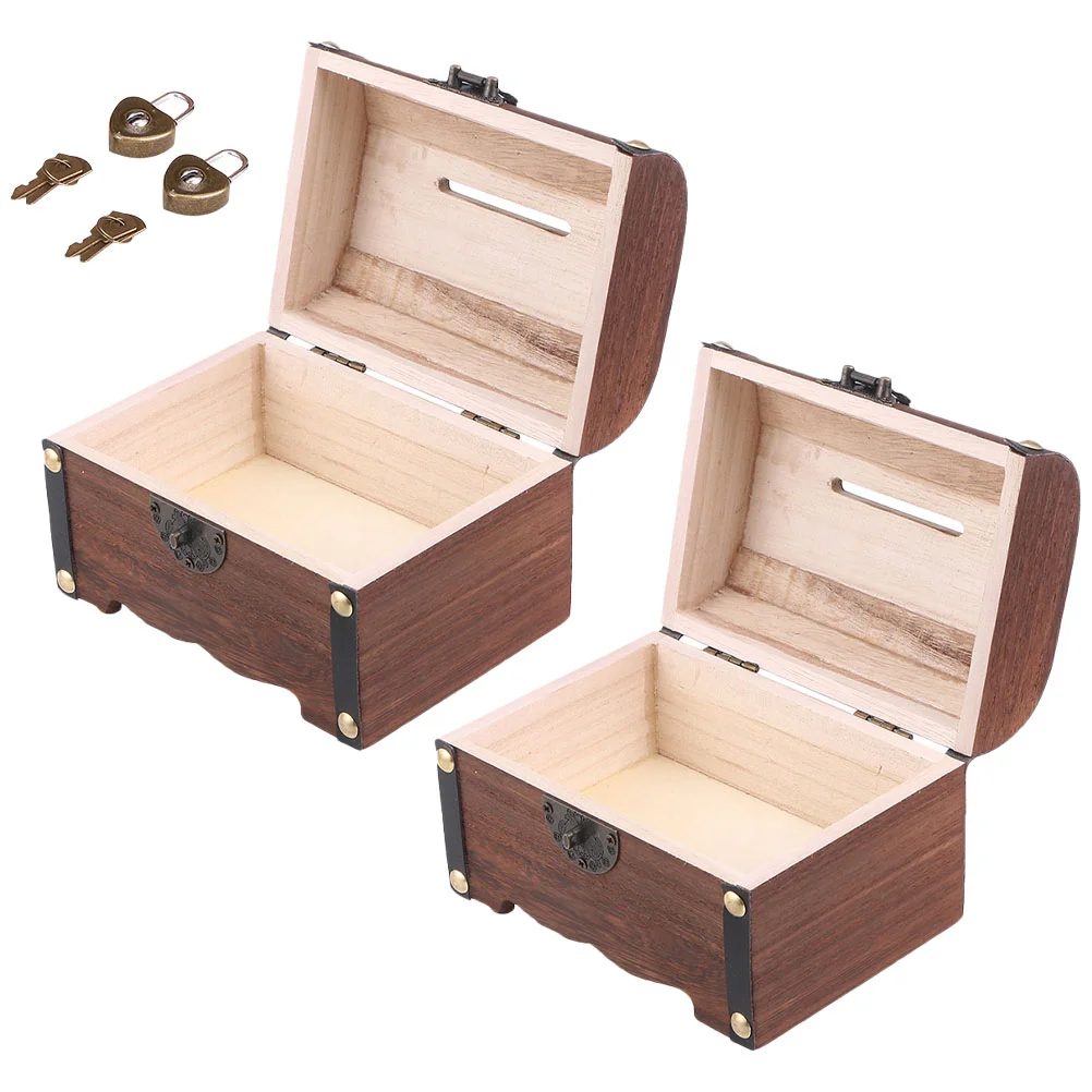 

Box Treasurebank Woodenpiggylock Wood Kids Moneyboxes Storage Vintage Jewelry Keycash Large Case Kid Toys Toy Keepsake
