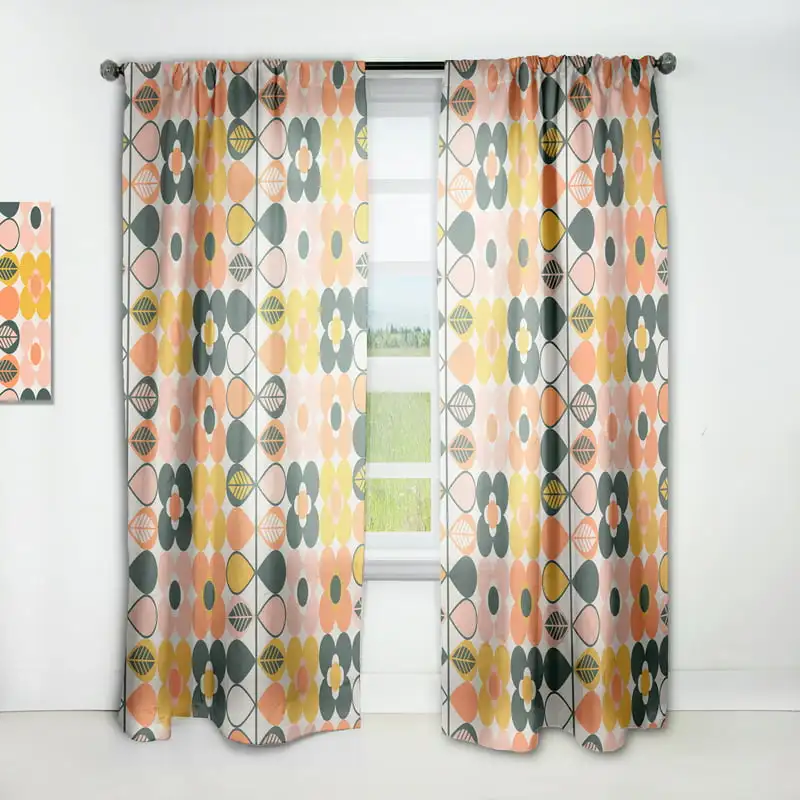 

'Geometrical Abstract Retro I' Mid-Century Modern Curtain Panel