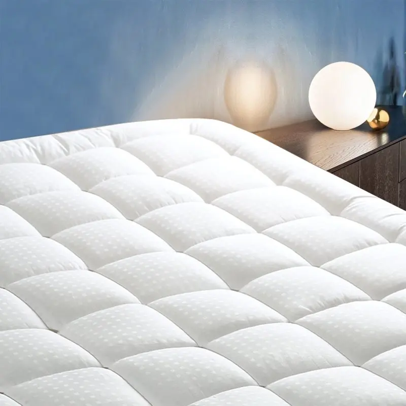 

Queen Size Quilted Mattress Pad Cover Topper Pillow Top Mattress Protector with Fitted Deep Pocket 8-21", Cotton Fabric, Soft an