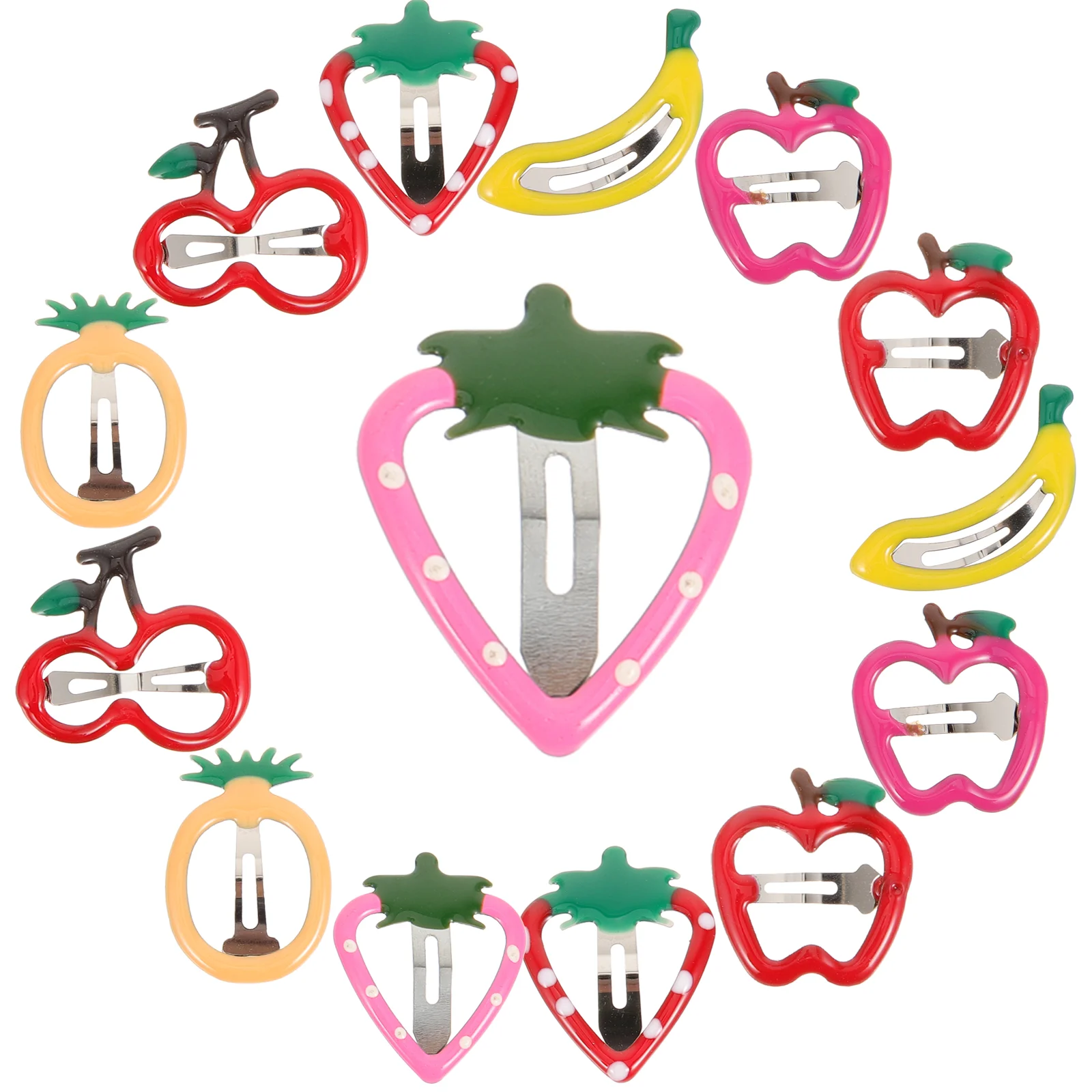 14 шт. очаровательная заколка для волос в форме фруктов девочек (красный + розовый