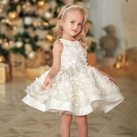 ivory real short toddler birthday flower girl dress appliques wedding party dresses fashion show first communion all ages