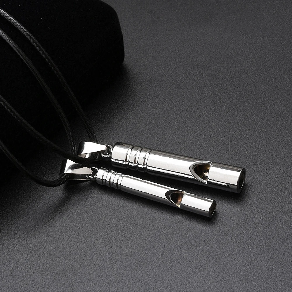 

Titanium Emergency Whistle Portable Keychain Necklace Whistle EDC Keyring for Emergency Survival Outdoor Camping Hiking