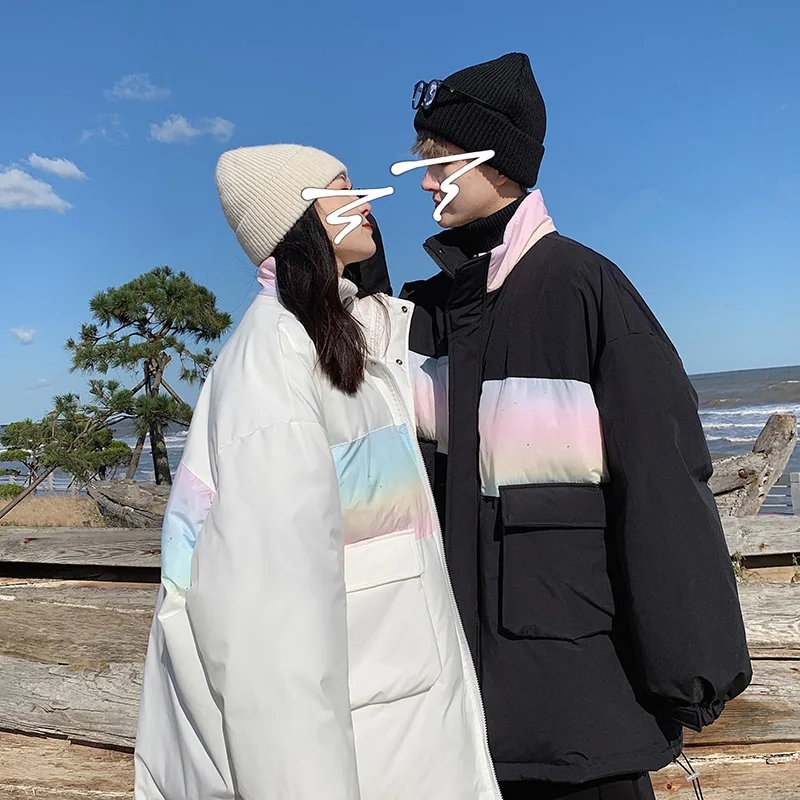 Winter Jacket Men Warm Fashion 3-color Casual Thickened Down Jacket Men Korean Loose Oversize Thick Short Coat Mens Parker M-2XL