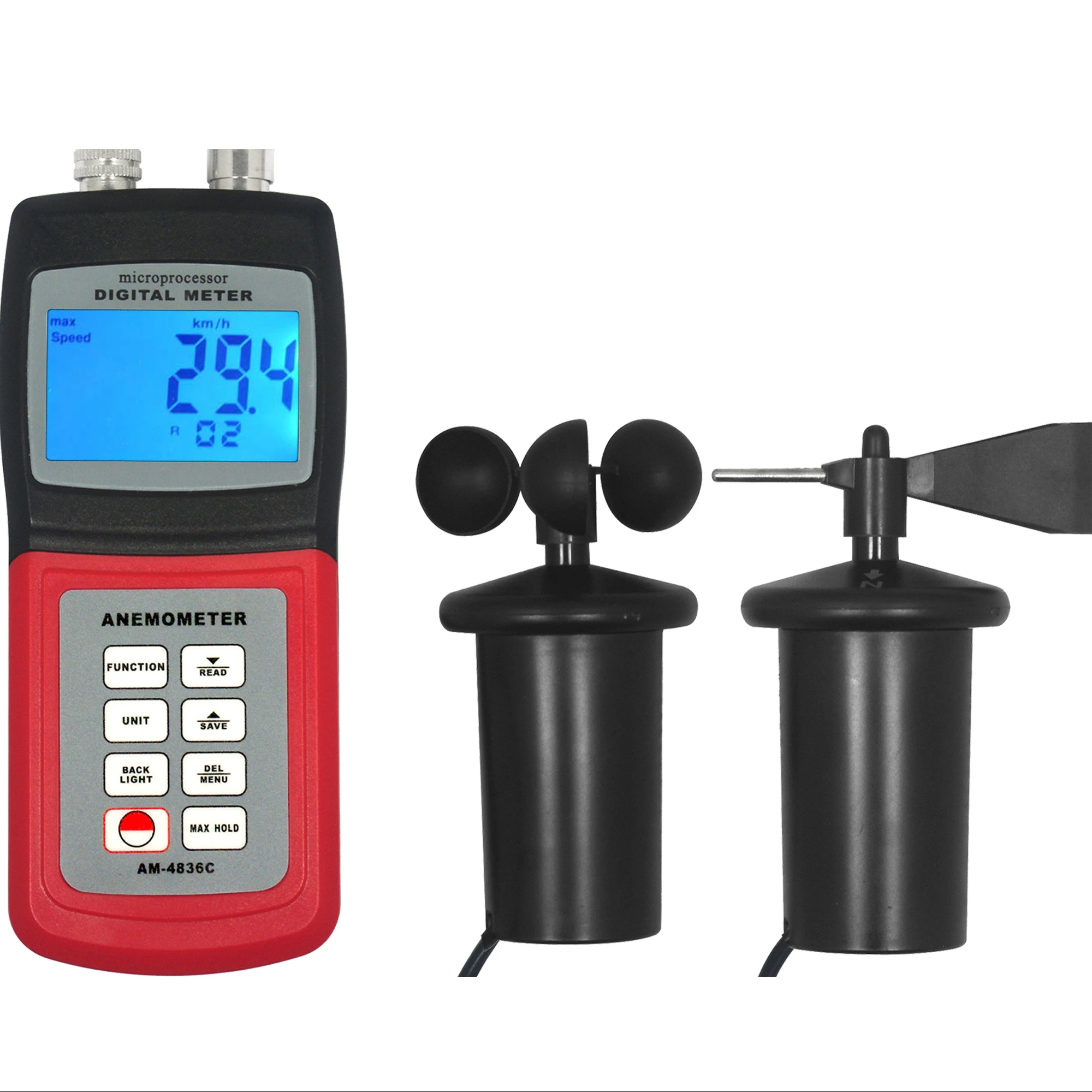 

3 Cup Anemometer with Wind Direction Marine Wind Speed Meter AM-4836C