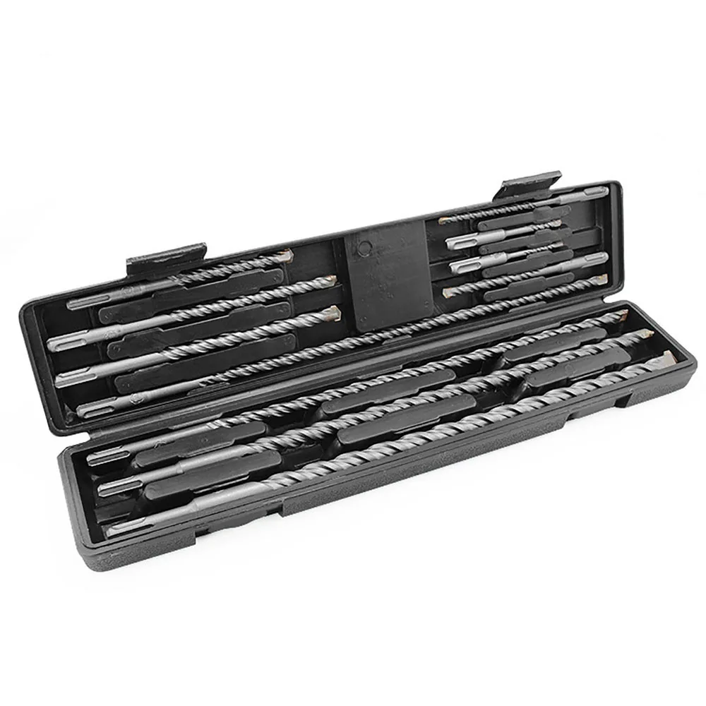 11pcs/set 5-20mm SDS Plus Hammer Masonry Drill Bits Set Tungsten Carbide Tip Hammer Drill wIth Case