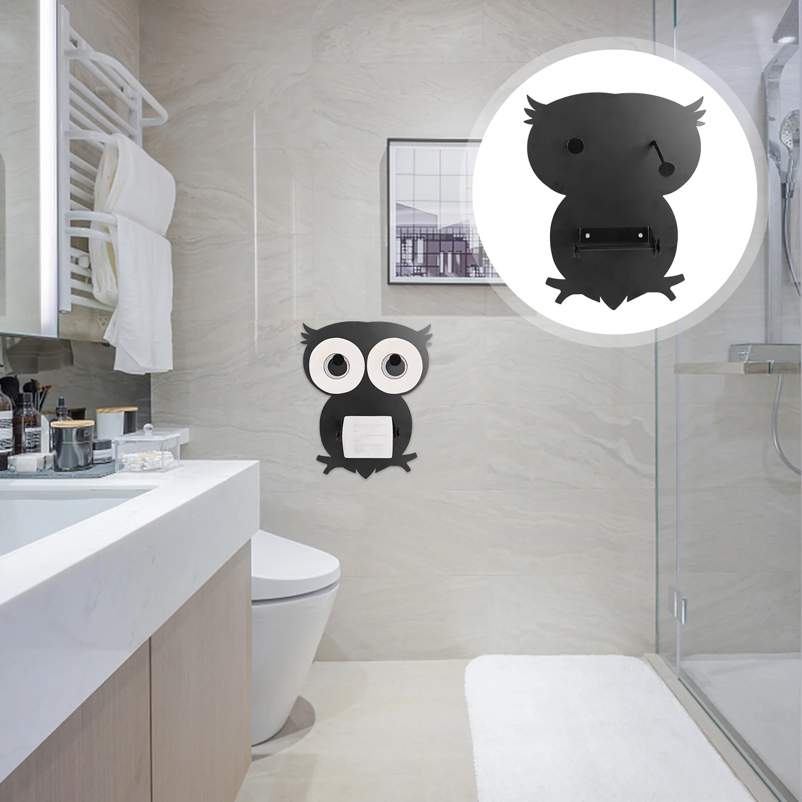 

Holder Owl Shaped Paper Towel Holder Wall Mount Bath Tissue Toilet Roll Paper Dispenser Rack for Home Bathroom Kitchen