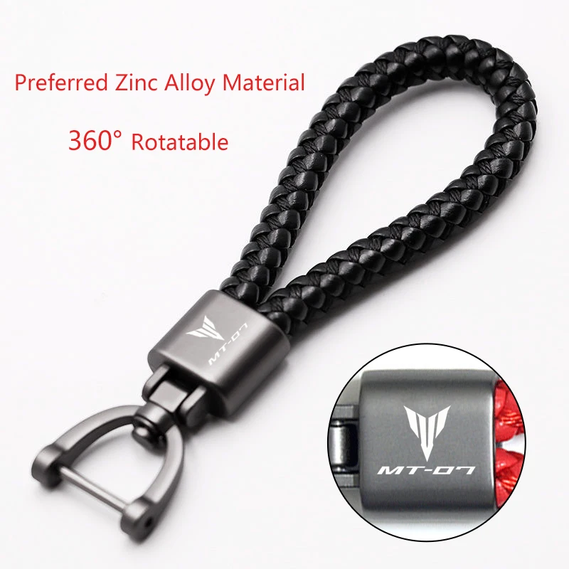 

For YAMAHA MT-07 MT07 mt 07 all year 2017 2018 2019 2020 Custom LOGO Motorcycle Braided Rope Keyring Metal Keychain