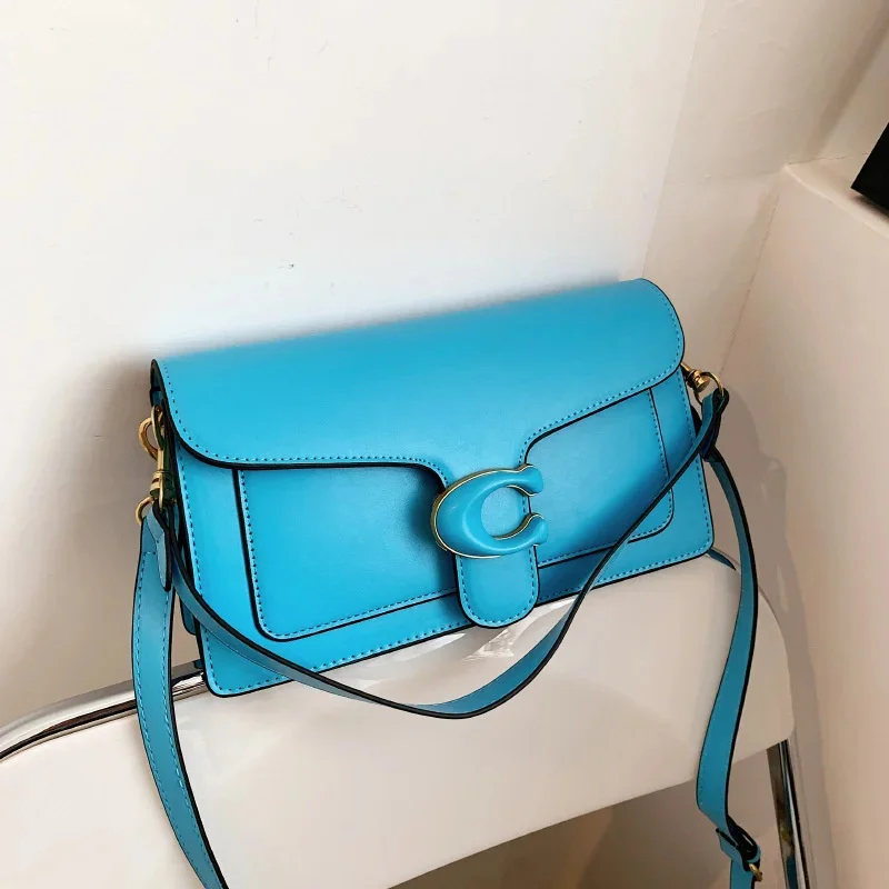 

2023 New Famous Luxury Designer One-shoulder Oblique Span Handbag Women's High-quality Fashion Solid Color Small Square Bag