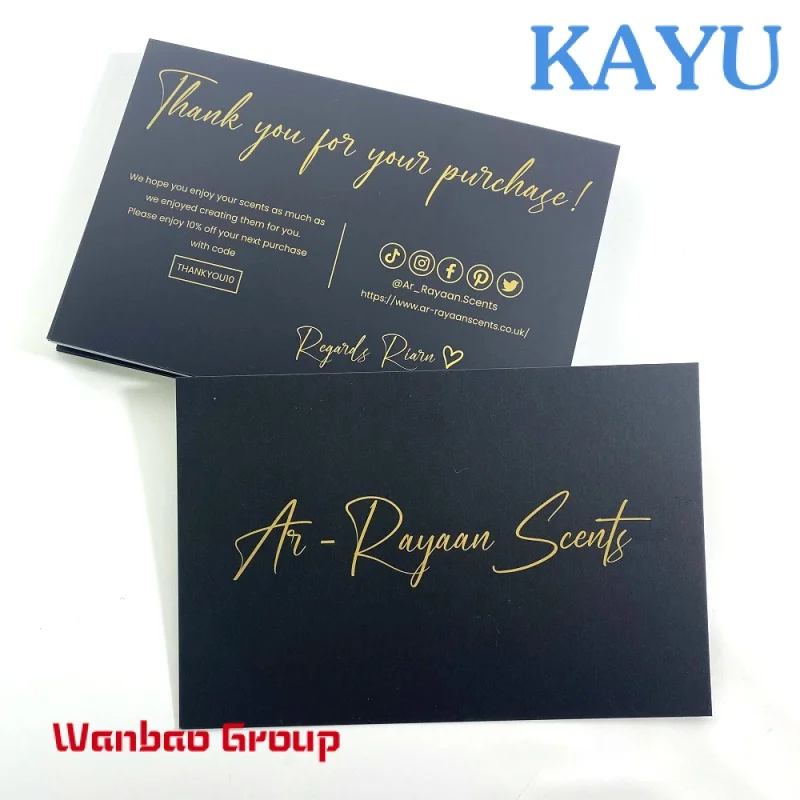 

High quality luxury custom 300g coated paper business greeting card printing thank you cards with own logo