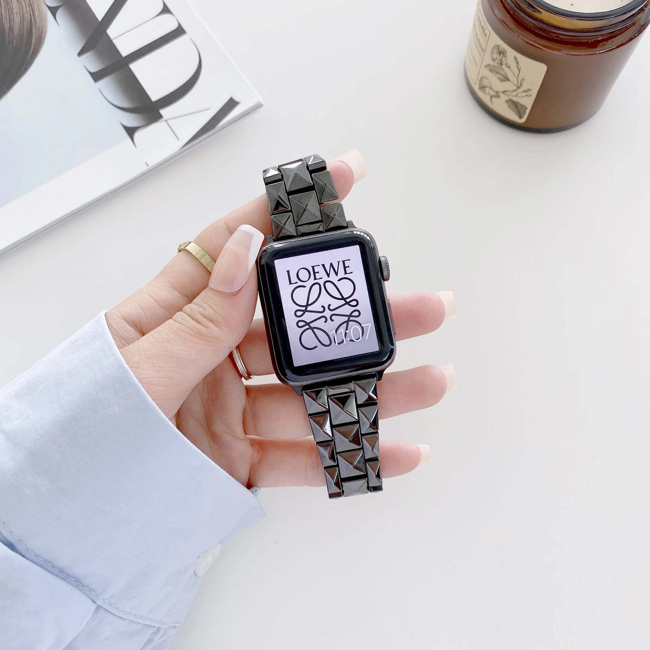 

Браслет керамический для Apple Watch 8 Band, металлический для мужчин и женщин iWatch 6 5 4 3 2 1 SE Series 42 мм, 45 мм 7 44 мм 49 мм 41 мм 40 мм