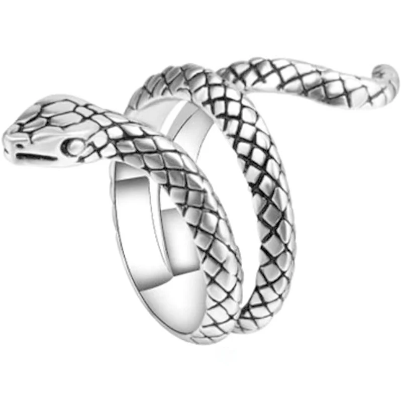 

Creative Retro Punk Cobra Shape Snake Ring Women's Ring Opening Adjustable Animal Accessories Party Jewelry for Man Wholesale