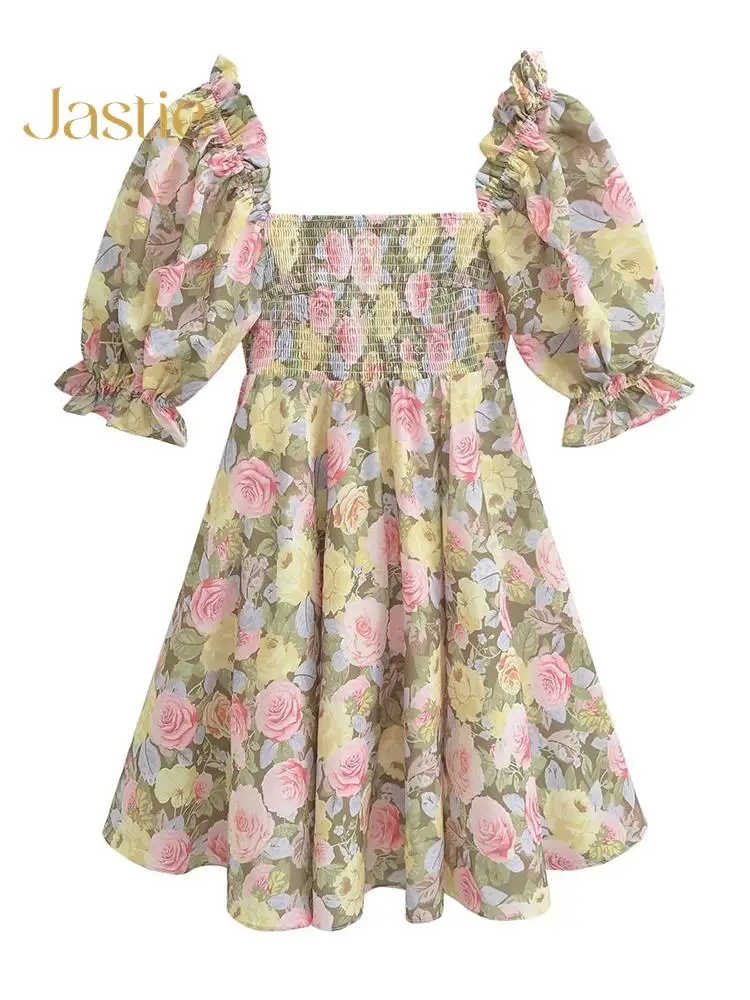 

Jastie 2023 розовое платье с коротким рукавом, женское платье в стиле бохо, ретро, а-силуэта, вечерние, женские платья, повседневные, с открытой спиной, сексуальные женские мини платья