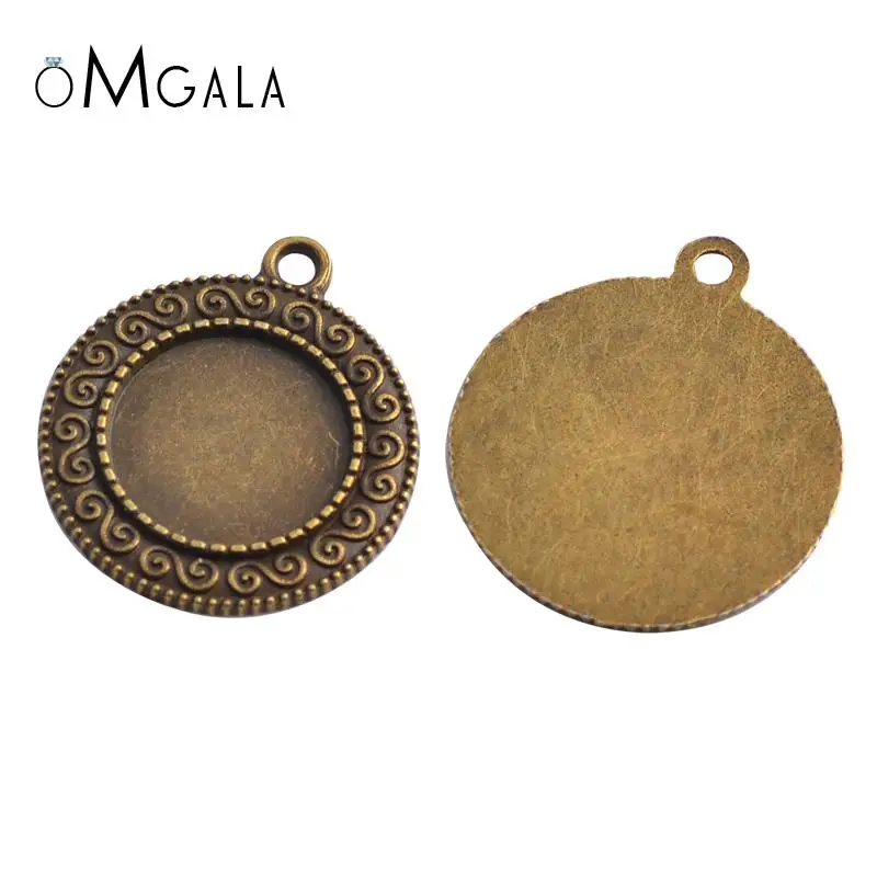 

10 шт. 16 мм внутренний размер античная бронза и Посеребренная S-образная Текстура Стиль кабошон искусственная подвеска