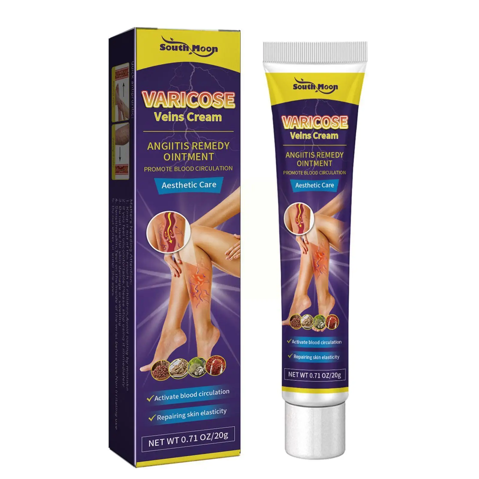 

1pcs 20g Varicose Vein Relief Cream Vasculitis Phlebitis Improves Stress Ointment Relief Circulation Body Care Spider Body Z4T9