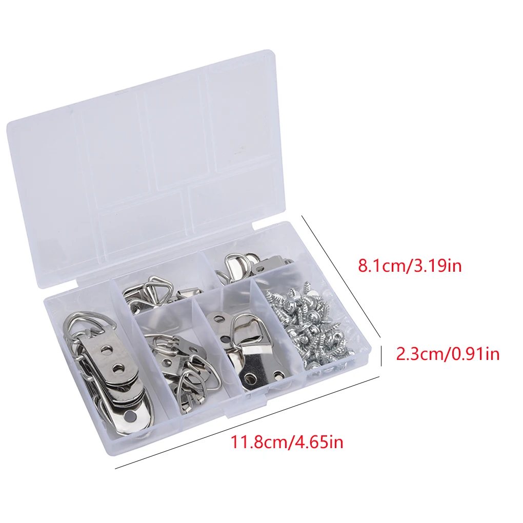 

66 Pcs/set Picture Painting Frame Wall Hanger Assorted Set Photo Frame D-ring Wall Mount Hook Kit