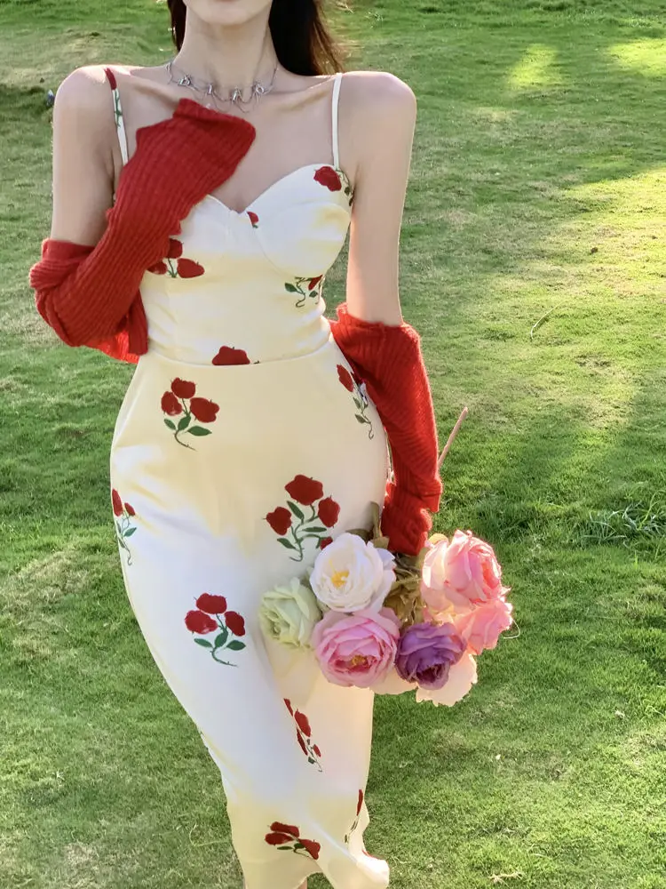 

Женское облегающее платье, элегантное винтажное платье во французском стиле, корейская мода, лето 2022