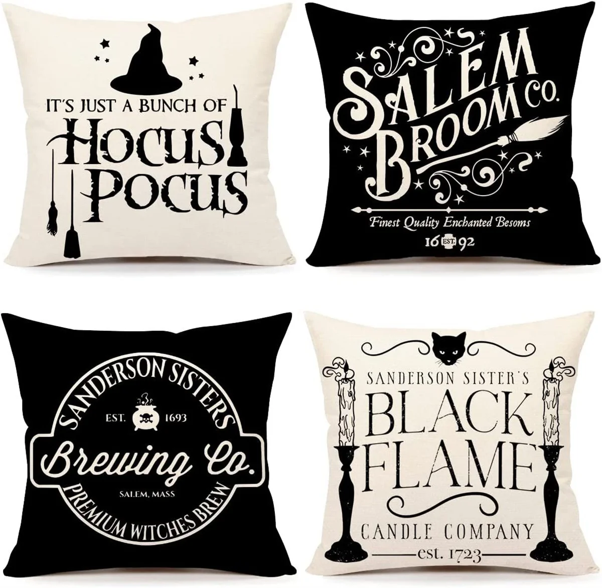 Halloween Decorations Pillow Covers 18x18 Set of 4 Outdoor P
