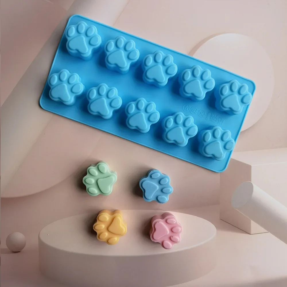 

Puppy Dog Paw Bone Silicone Molds Chocolate Candy Jelly Ice Cube Dog Treats Soap Cake Decorating Tools Mold DIY Baking
