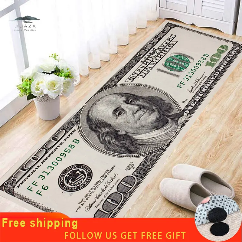 

Hallway Entrance Doormat Dollar Money Pattern Living Room Floor Rugs Home Decor Kitchen Absorbent Carpet Anti Slip Bathroom Mat