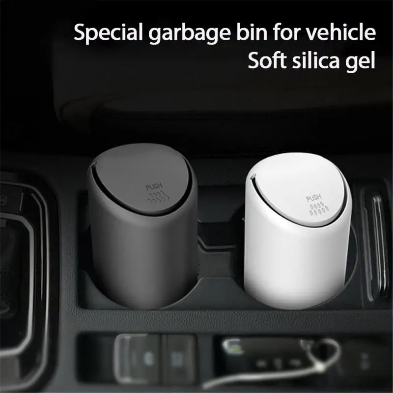 

Car Trash Bag Durable Silicon Car Trash Bin Mini Hanging Car Trash Box Car Supplies Rubbish Garbage Holder Universal Black/white