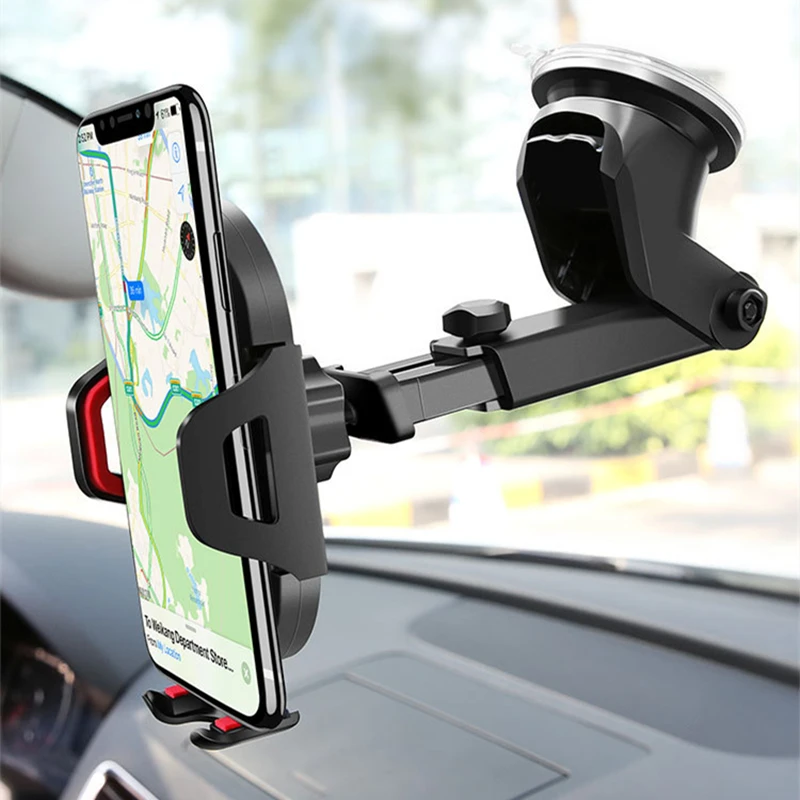 Soporte de teléfono con ventosa para coche, soporte GPS para teléfono móvil, soporte para iPhone 13 12 11 Pro Max X 7 8 Xiaomi Huawei Samsung