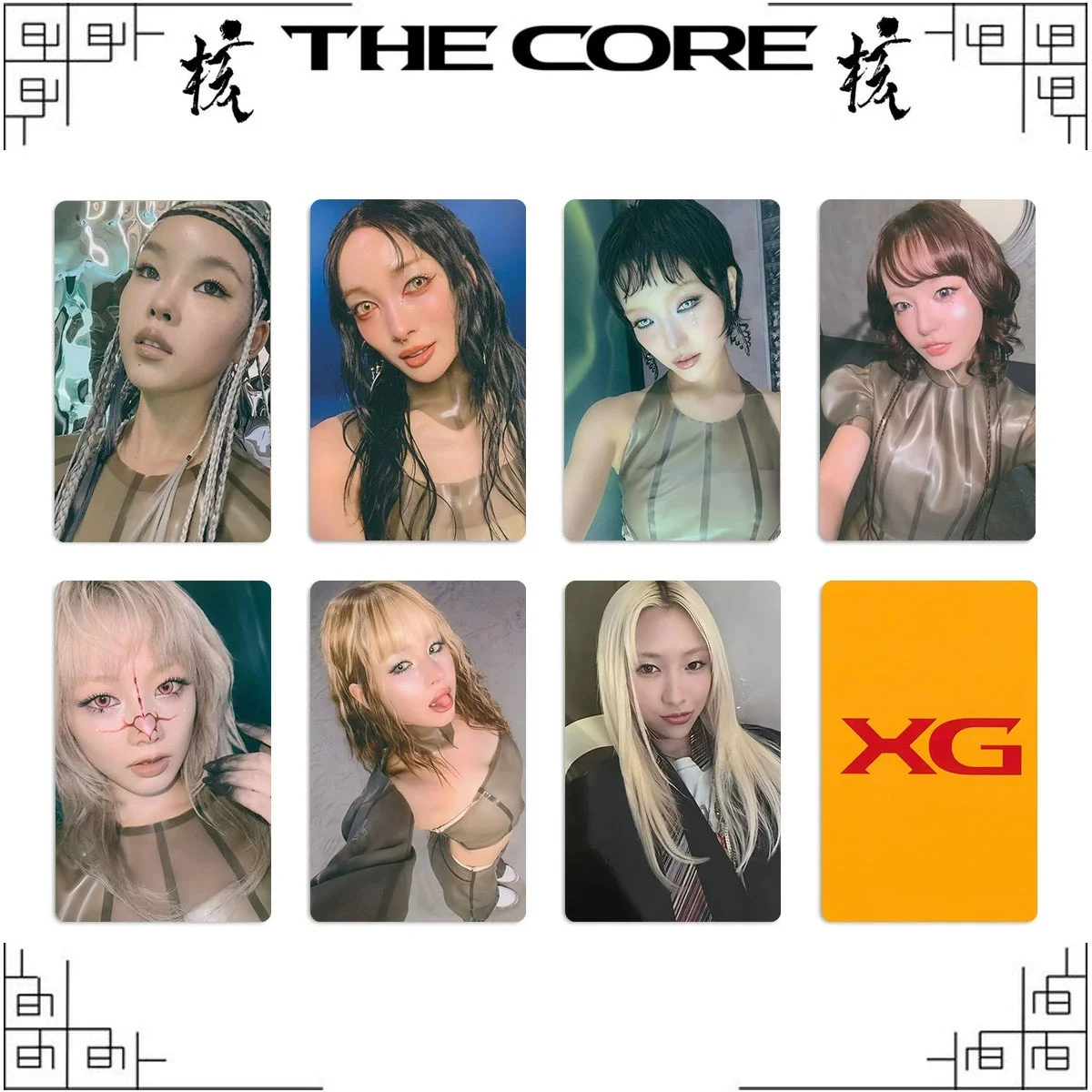 Фото Фотокарточки XG THE CORE: Коллекционные карточки с Джурином, Чисой, Хинатой, Харви, Джурой, Майей, Коконой для фанатов и косплея №4