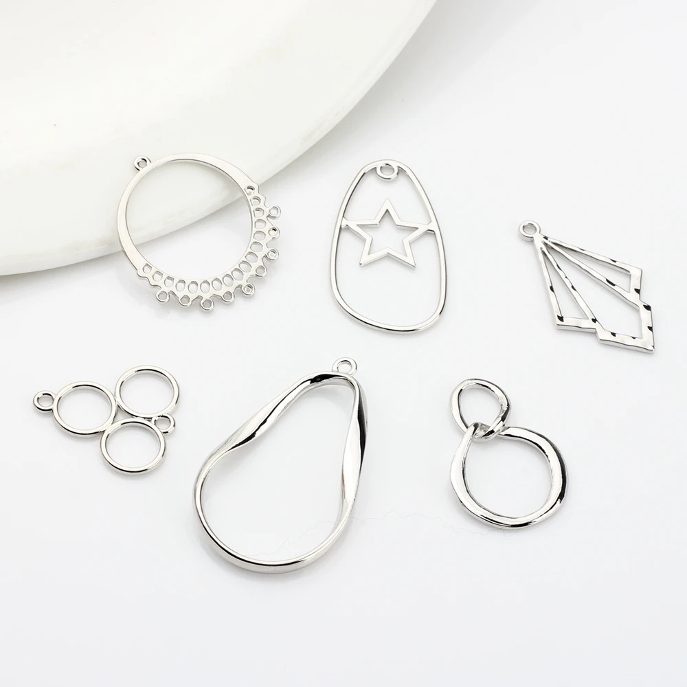 Подвеска из цинкового сплава геометрический полый Шарм-соединитель 6 шт./лот для