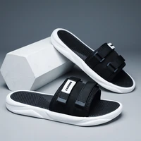 mens summer slippers wear resistant slip on flat shoes men outdoor breathable lightweight footwear black home indoor flip flops