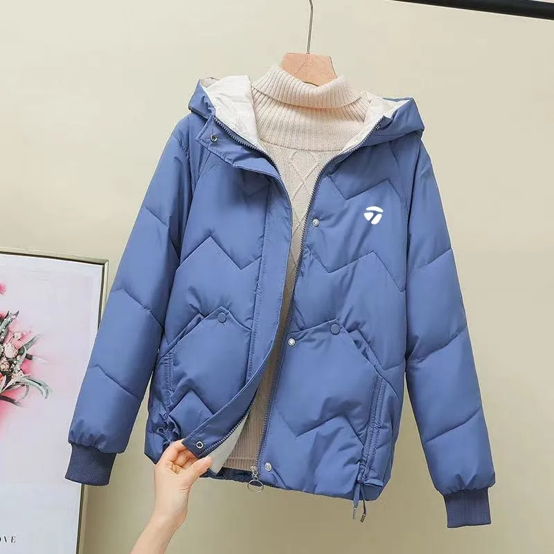 Women Golf Clothing Hooded Jackets Ladies Down Cotton High Quality New Golf Wear Winter Korean Fashion Thicken Warm Windbreaker