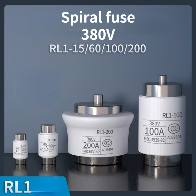 

1pcs Spiral fuse RL1-15 ceramic fuse core 6A15A60A100A200A old-fashioned fuse tube 380V