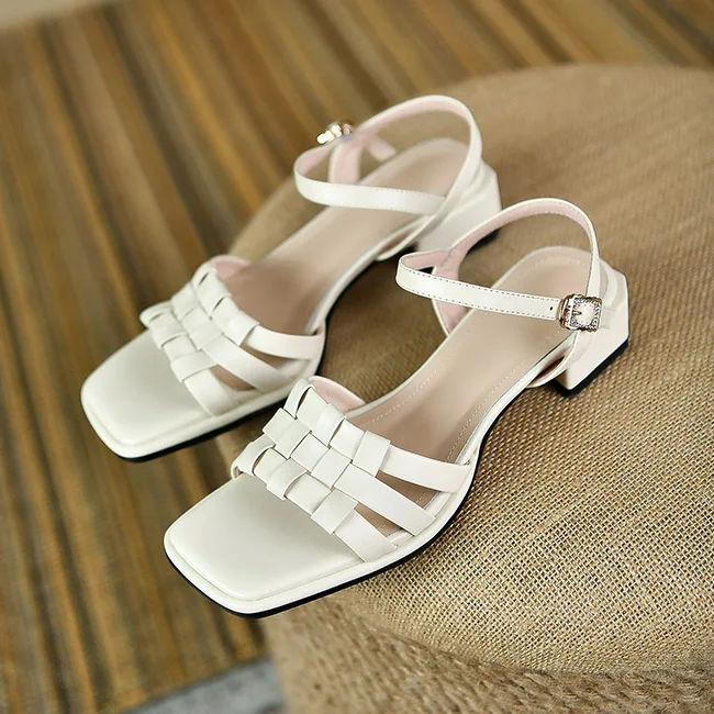 

Fashion Design Sandals Women Thick Heel Casual Ladies Open Toe Shoes Sexy Party Sandal Ankle Strap 2022 Summer Mujer
