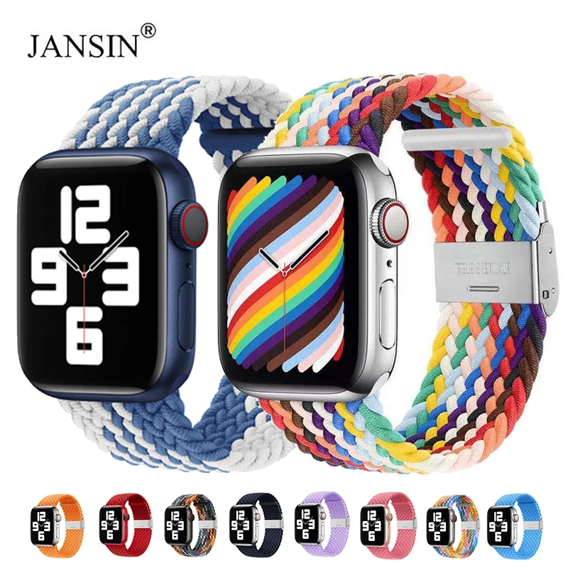 

Плетеная сольная петля для Apple watch band 38 мм 40 мм 42 мм 44 мм регулируемый эластичный спортивный браслет для Apple Watch band 41 мм 45 мм