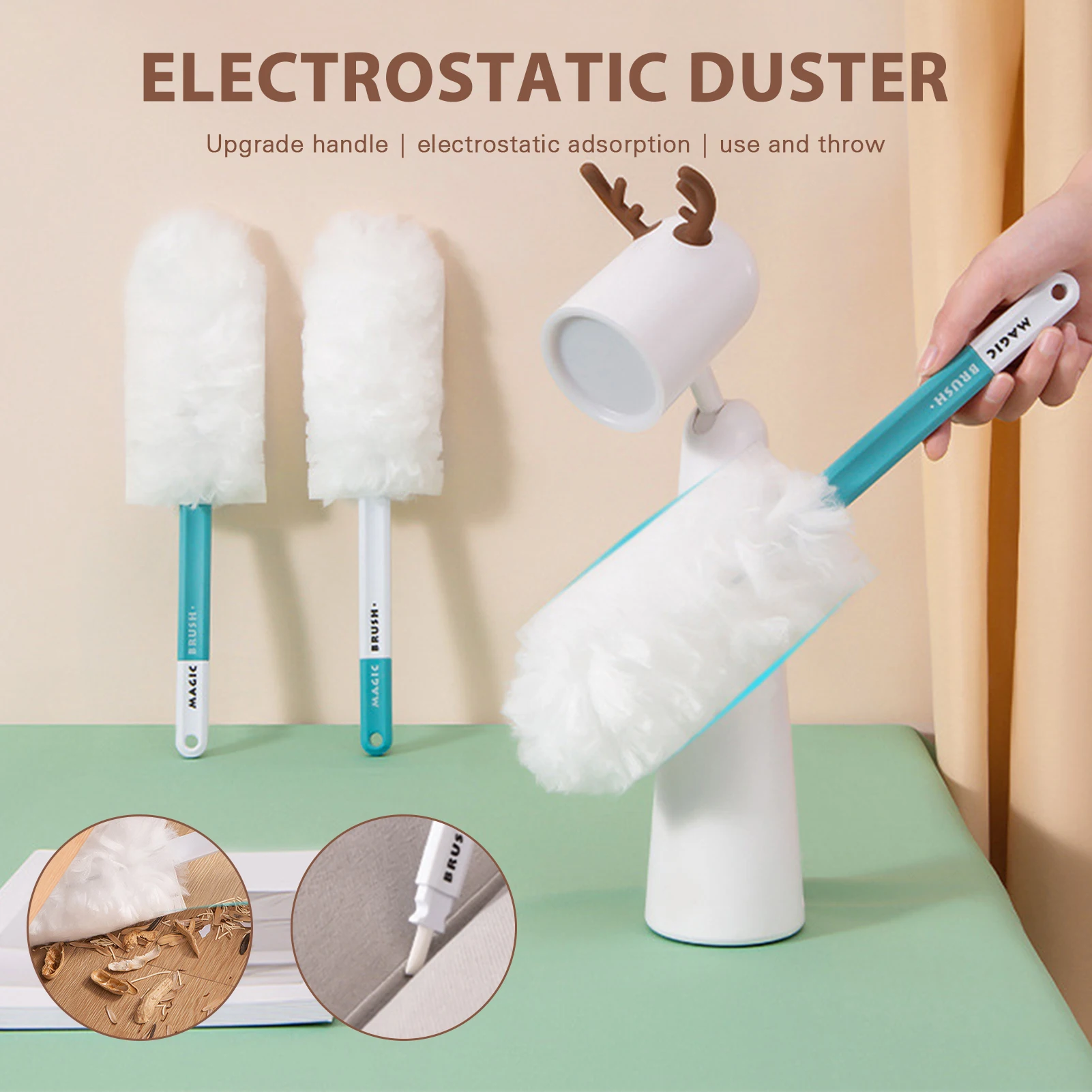 

Detachable Disposable Duster Multipurpose Dustproof Cleaning Tool for Home for Window Sofa Furniture Space Saving LB88