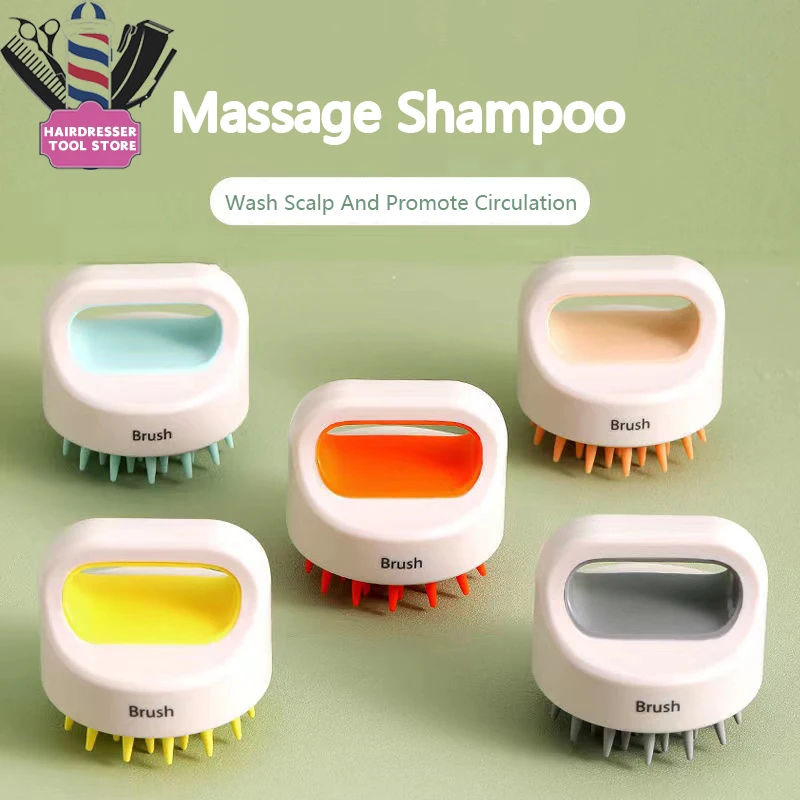 

Candy Color Silicone Shampoo Scalp Hair Massager Brush Wet and Dry Soft Head Cleaning Comb Household Bath Body Washing Care Tool