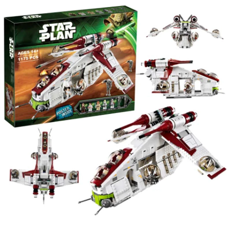 

In Stock 1175pcs Compatible With 05041 Staredamp Republic Gunship &amp Wars Building Blocks 75021 Bricks Toys For Children