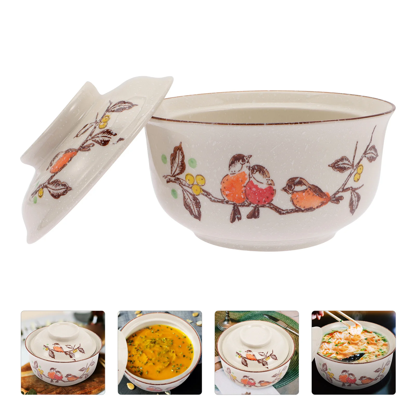 

Bowl Ceramic Bowls Noodle Japaneseramen Soup Serving Lid Salad Cerealrice Porcelain Fruit Mixing Pho Container Lids Asian