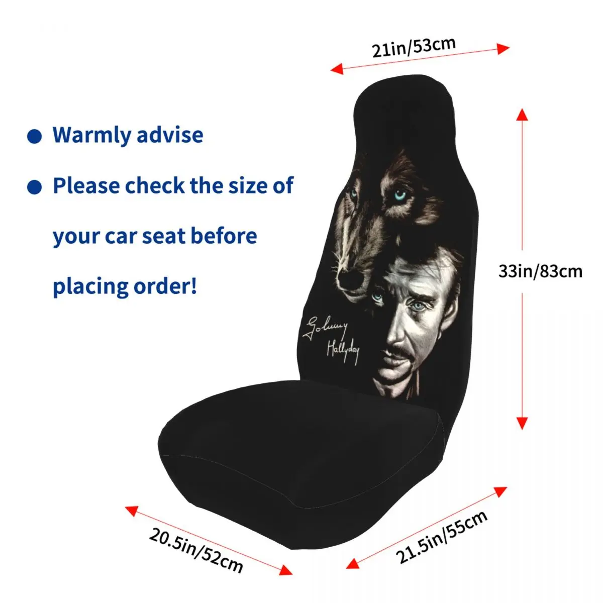 Чехлы на передние сиденья автомобиля с принтом Джонни Хелли и Волка чехлы